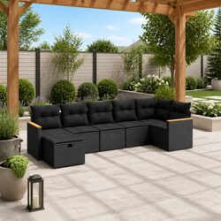 7-Piece Outdoor Garden Sofa Set with Comfort and Style