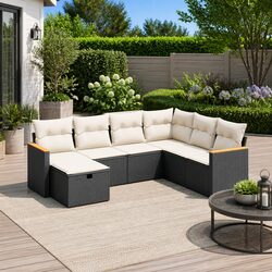 7 Piece Patio Sofa Set with Cushions for Outdoor Spaces
