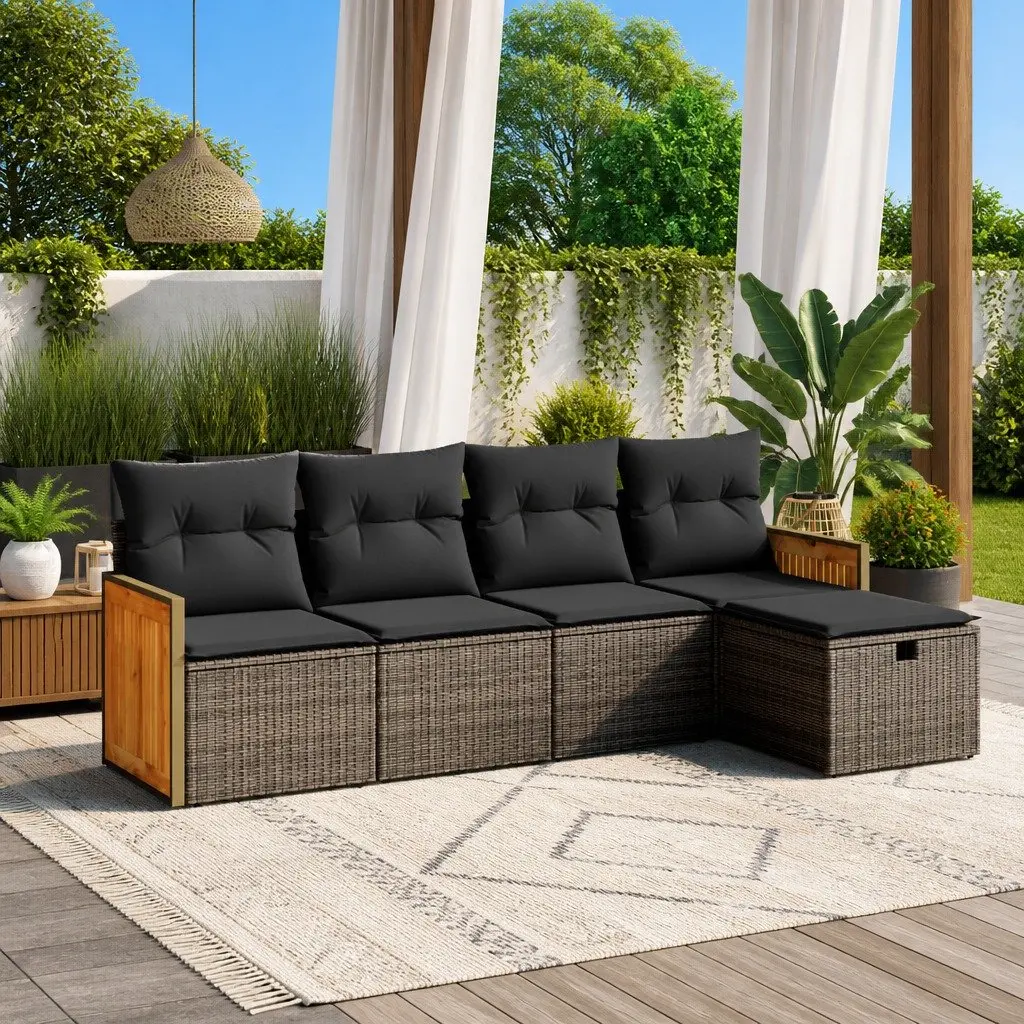 5-Piece Outdoor Sofa Set with Cushions