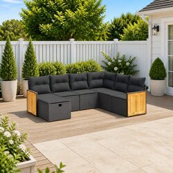 Confidently Compact 7 Piece Outdoor Sofa Set