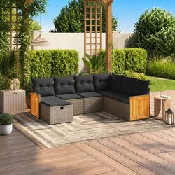 7-Piece Garden Sofa Set in Weather-Resistant Grey