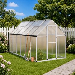 Compact and Versatile Greenhouse 334x169x195cm Silver