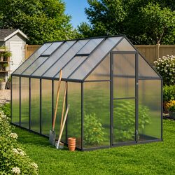 Walk-In Greenhouse with Durable Aluminium Frame 334x169x195cm