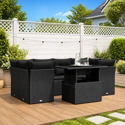 7-Piece Sofa Set with Cushions for Outdoors