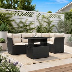 Your Ideal Outdoor Sofa Set - 6 Pieces in Black