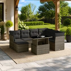 8 Piece Grey Modular Garden Sofa Set Overview