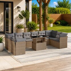 11-Piece Modular Garden Sofa Set for Outdoors