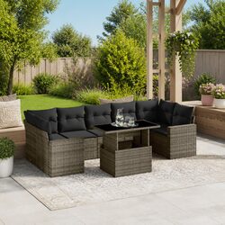 Concise 8-Piece Garden Sofa Set for Outdoor Comfort