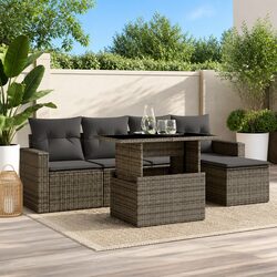 Stylish Grey Modular Outdoor Sofa Set, 6 Pieces