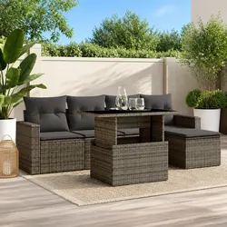 Grey Modular Outdoor Sofa Set, 6 Pieces