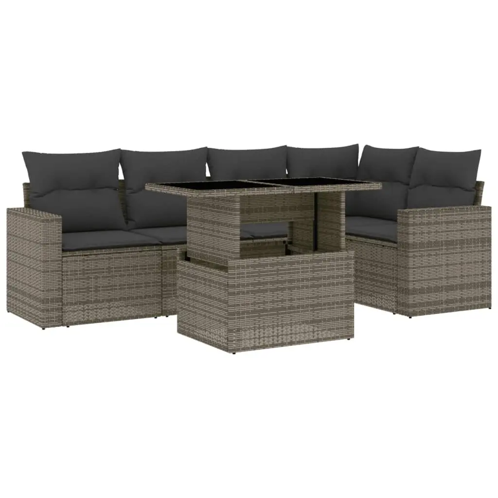6 Piece Modular Garden Sofa Set with Cushions