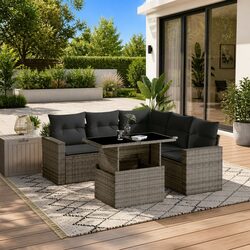 Concise 6-Piece Modular Garden Sofa Set