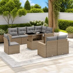 Concise 9-Piece Garden Sofa Set for Outdoor Comfort