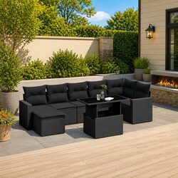 Compact 8-Piece Garden Sofa Set for Outdoor Relaxation