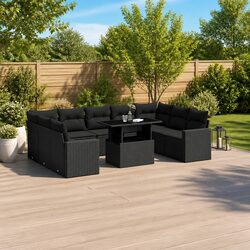 Compact 10 Piece Outdoor Sofa Set for Relaxation