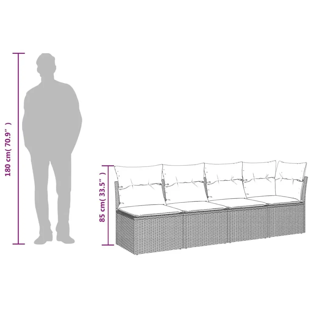 Garden Sofa Set Grey 11 Piece Outdoor Furniture Patio Lounge Adjustable Table