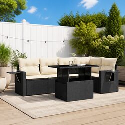 Compact 6-Piece Garden Sofa Set with Adjustable Features