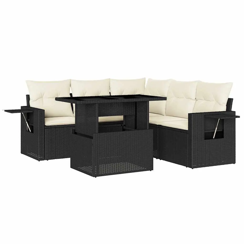 6-Piece Garden Sofa Set with Adjustable Table Height