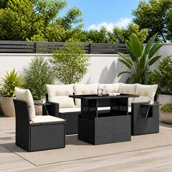 6 Piece Rattan Garden Sofa Set