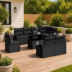 9 Piece Outdoor Sofa Set with Cushions