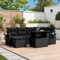 Concise 7-Piece Garden Sofa Set for Outdoor Use