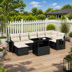 8-Piece Modular Garden Sofa Set with Cushions
