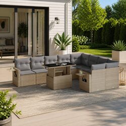 Concise 10-Piece Garden Sofa Set for Outdoor Relaxation