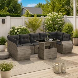 8-Piece Garden Sofa Set in Grey: Perfect for Outdoor Relaxation