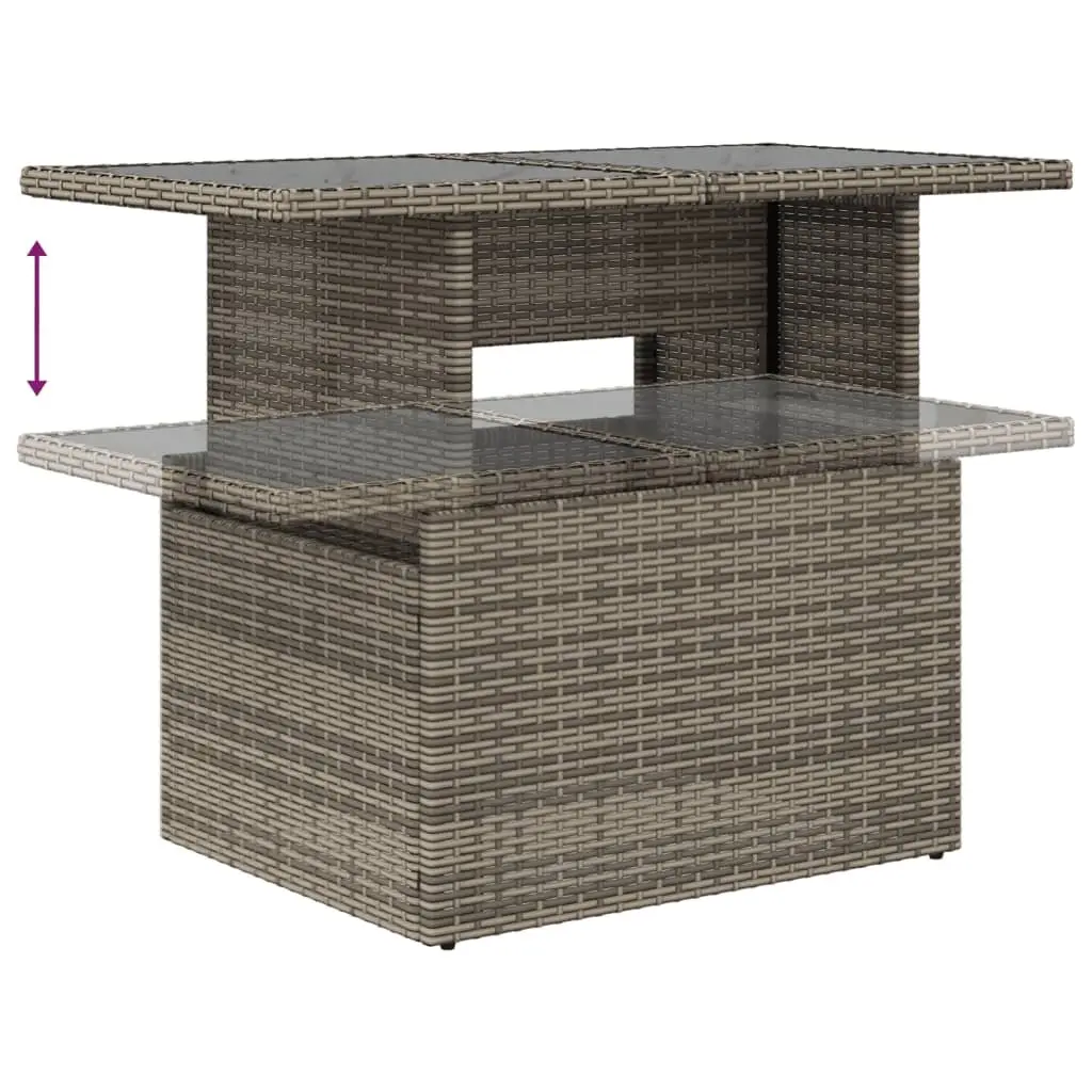 5 Piece Grey Outdoor Sofa Set with Adjustable Table