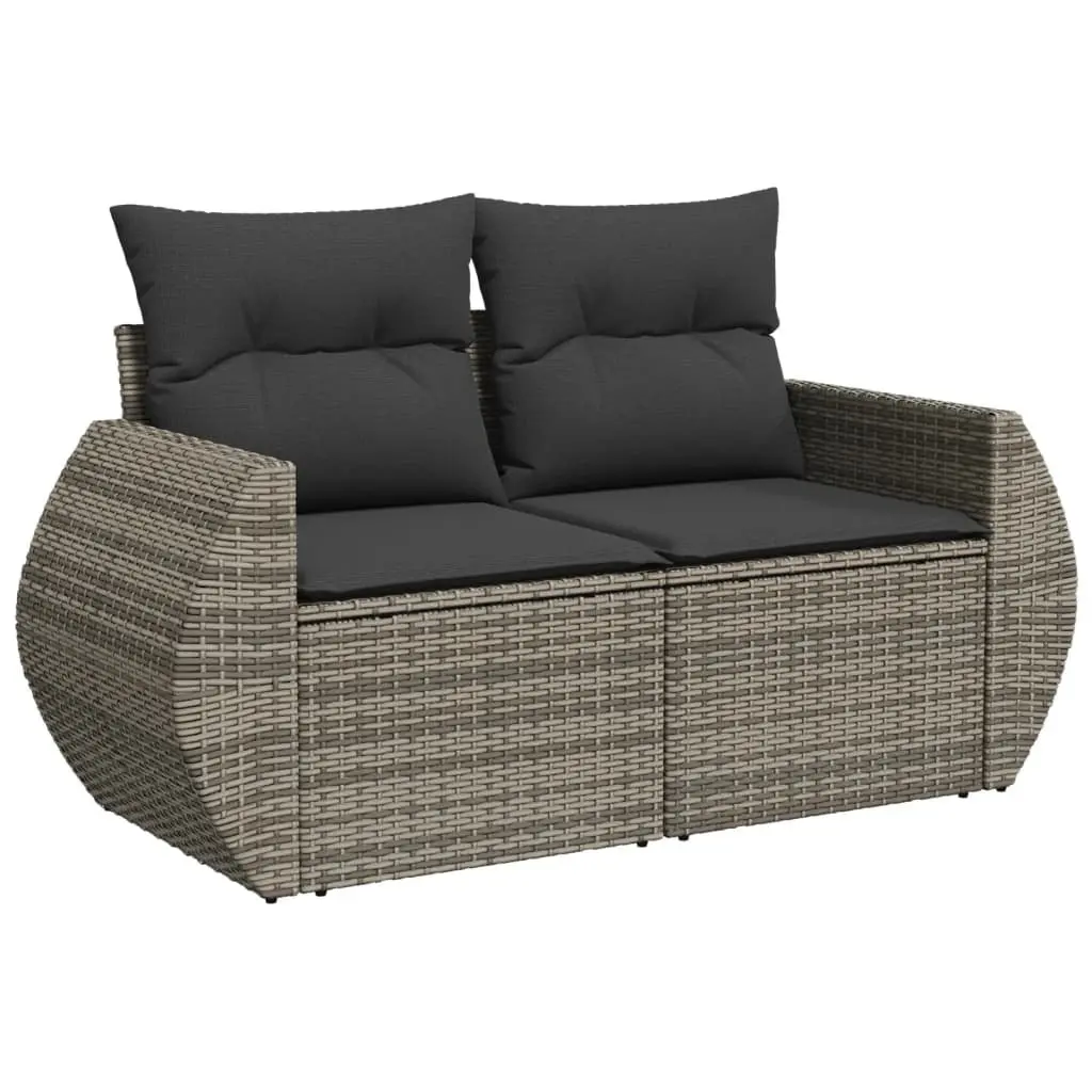 5 Piece Grey Outdoor Sofa Set with Adjustable Table