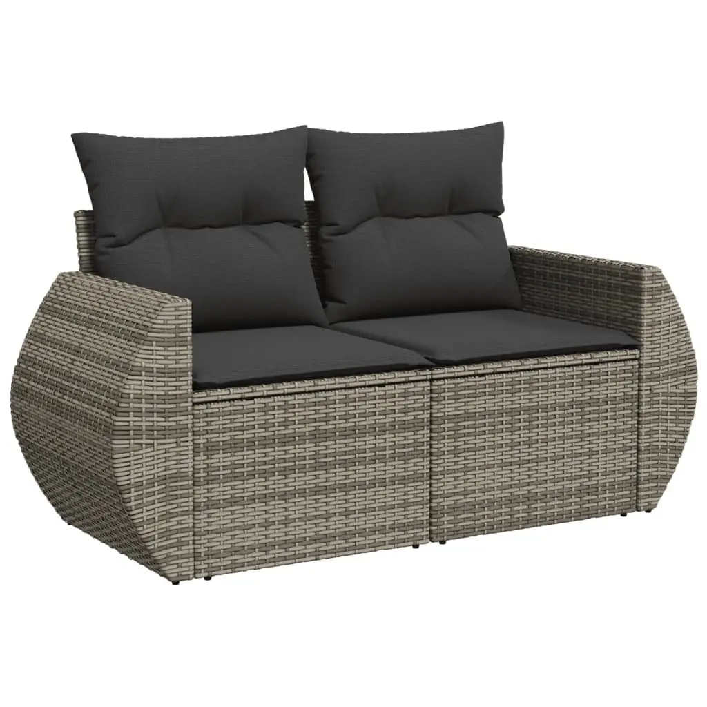 Garden Sofa Set 6 Piece Outdoor Furniture Patio Seating Grey Poly Rattan