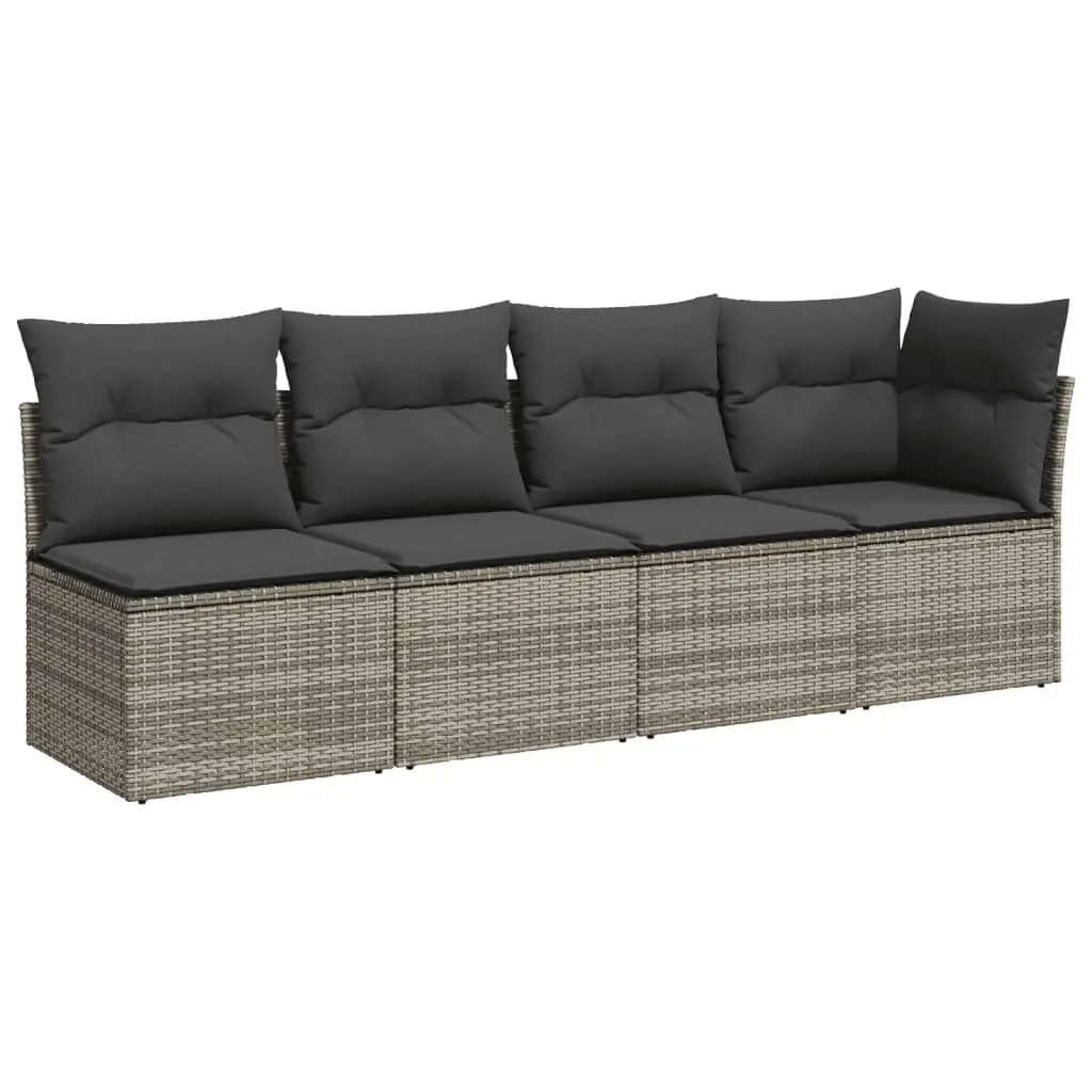 Garden Sofa Set Grey 8 Piece Modular Cushioned Outdoor Furniture