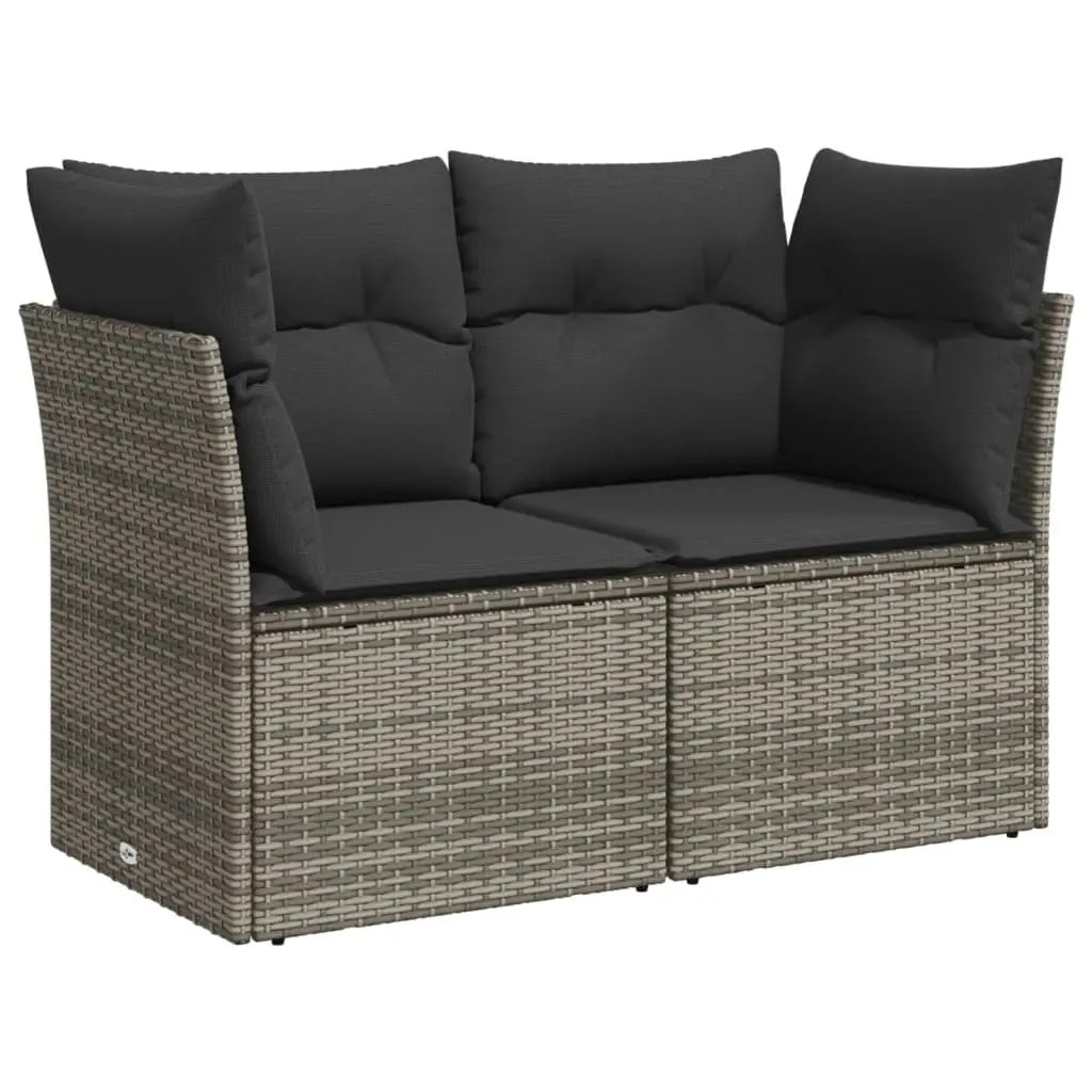 Garden Sofa Set 10 Piece Outdoor Furniture Grey Poly Rattan Patio Modular
