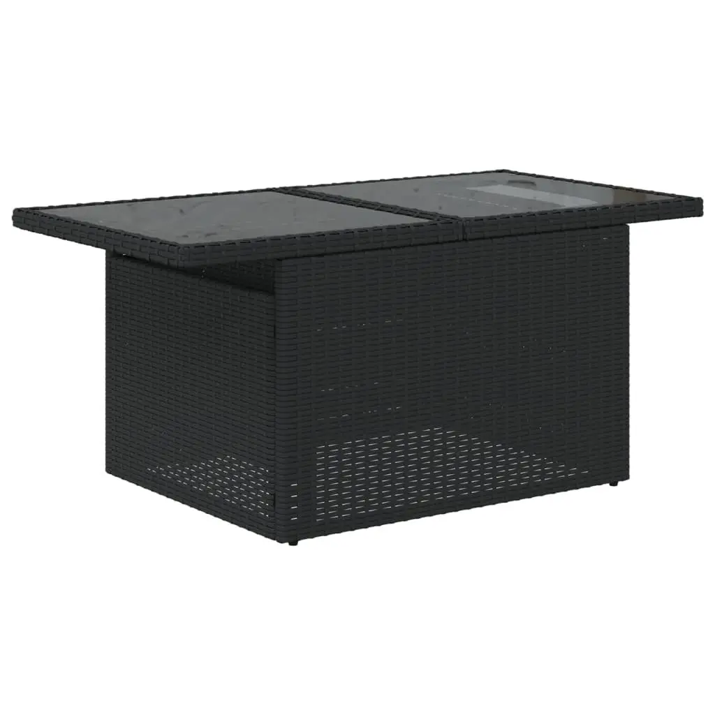 Garden Sofa Set 10 Piece Outdoor Furniture Patio Black Poly Rattan Modular