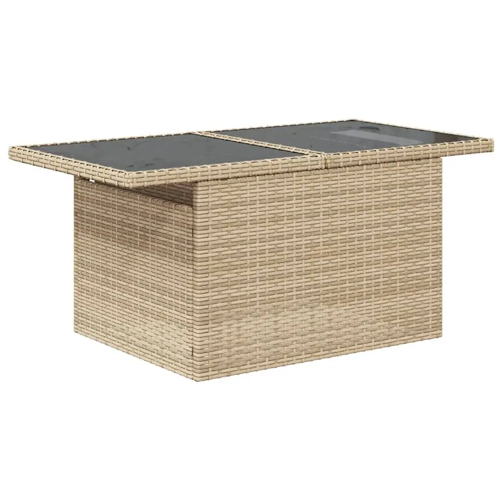 Garden Sofa Set 11 Piece Outdoor Furniture Beige Poly Rattan Modular Patio