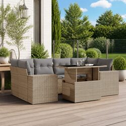Concise 7 Piece Garden Sofa Set for Outdoor Enjoyment