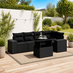 Compact and Stylish 6 Piece Modular Garden Sofa Set