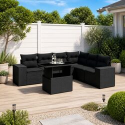 7 Piece Outdoor Garden Sofa Set with Cushions