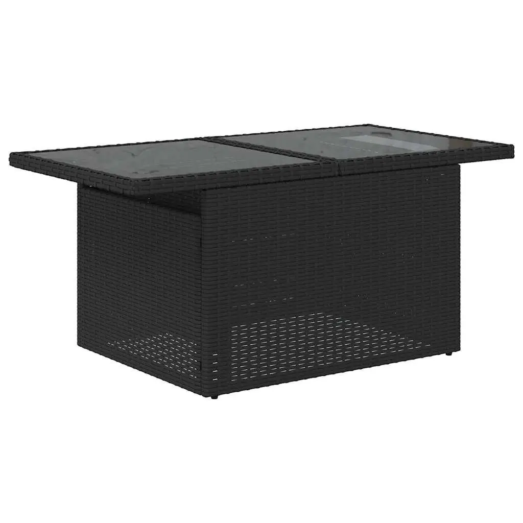 Garden Sofa Set 10 Piece Black Poly Rattan Outdoor Furniture Modular Patio