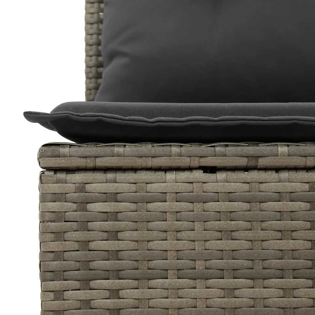 Garden Sofa Set 10 Piece Outdoor Furniture Patio with Cushions Grey Poly Rattan