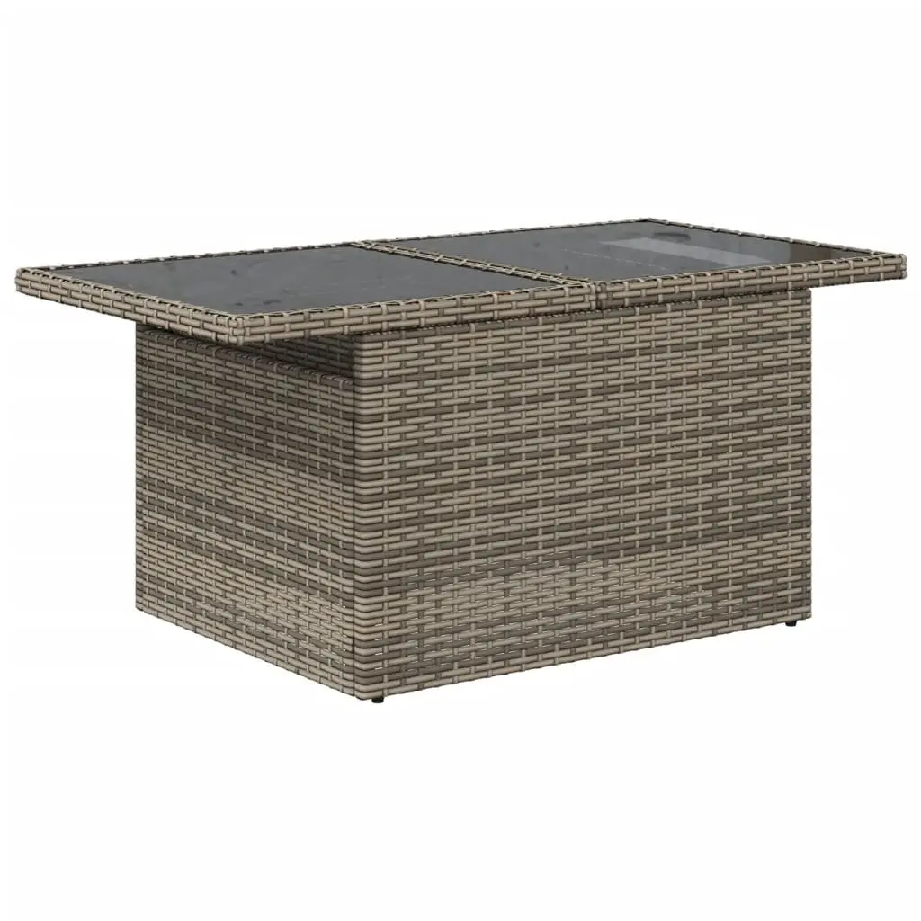 Garden Sofa Set 10 Piece Outdoor Furniture Patio with Cushions Grey Poly Rattan