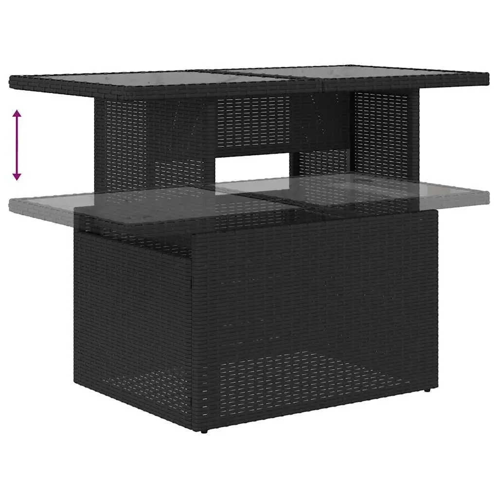 Garden Sofa Set 10 Piece Outdoor Furniture Patio Lounge Black Poly Rattan