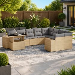 10 Piece Outdoor Garden Sofa Set