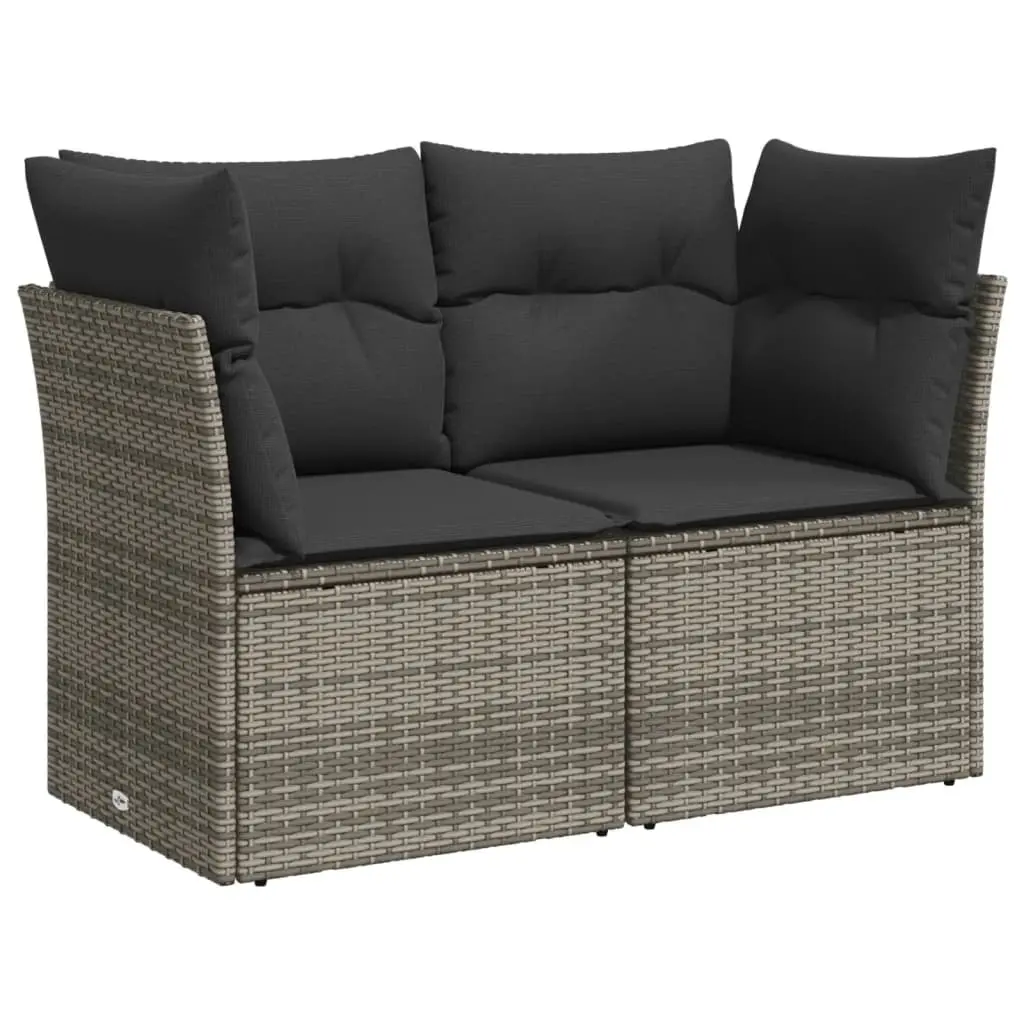 Garden Sofa Set Grey 10 Piece Modular Outdoor Furniture with Cushions