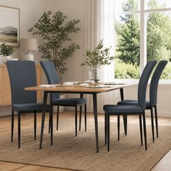Stylish Grey Velvet Dining Chairs: Set of 4