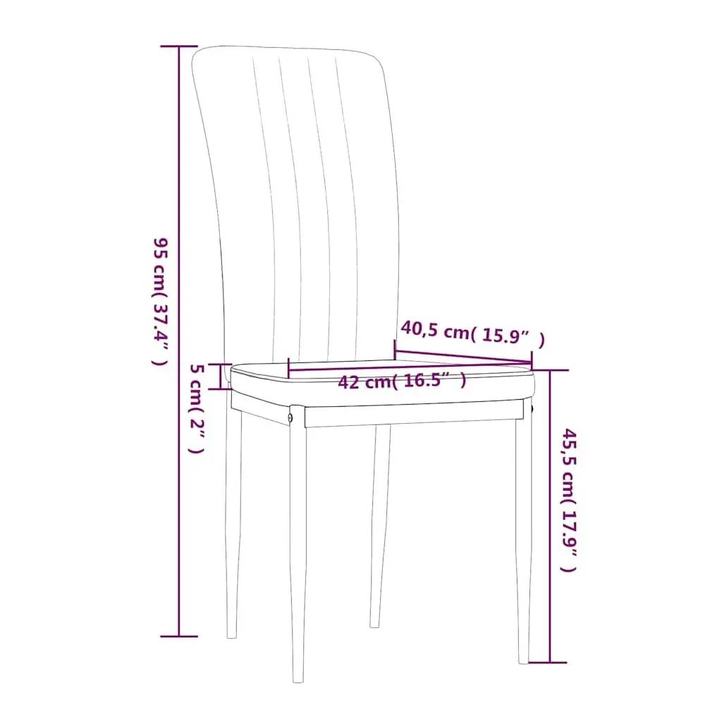 Dining Chairs Grey Velvet Set of 4 Padded Backrest Sturdy Frame