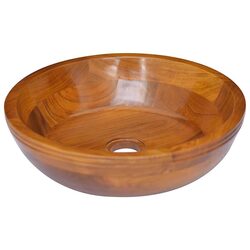 40cm Round Teak Wood Bathroom Sink for Style and Function