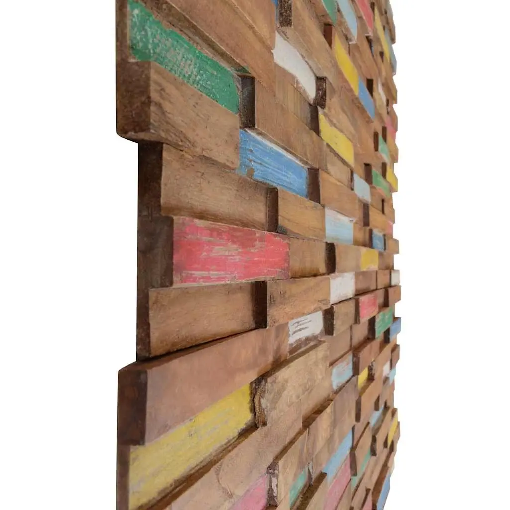 Wall Cladding Panels Multicolour Solid Teak Wood Decorative Boat Wood Appearance 10 Piece