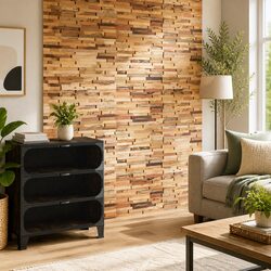 Wall Cladding Panels 10 pcs 1.03 m² Teak Wood Decorative Wall Covering Rustic