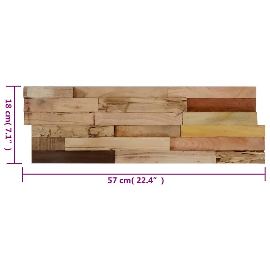 Wall Cladding Panels Brown Teak Wood Rustic Decorative 10 Piece